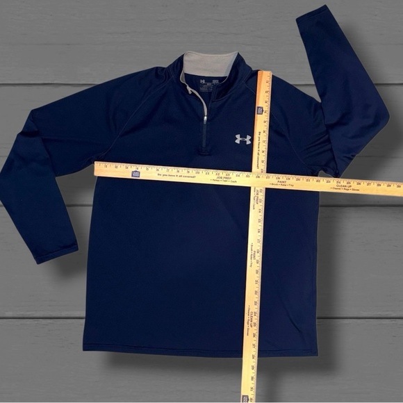 Under Armour Men’s Large 1/4 Zip Pullover Long Sleeve Shirt Blue Training Top - Picture 2 of 11